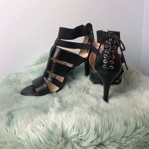 Nine West Strappy Lace-Up Heels